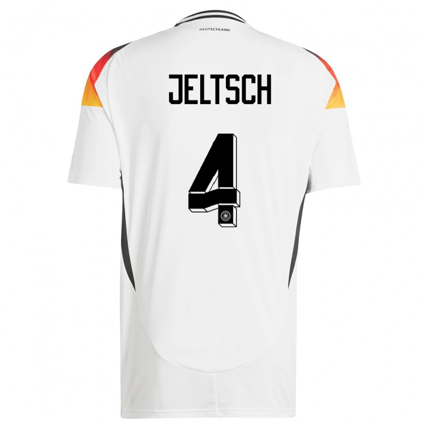 Danxen Mujer Camiseta Alemania Finn Jeltsch #4 Blanco 1ª Equipación 24-26 La Camisa México