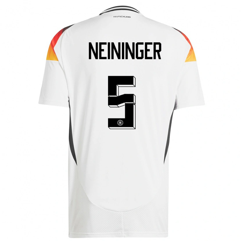 Danxen Mujer Camiseta Alemania Till Neininger #5 Blanco 1ª Equipación 24-26 La Camisa México