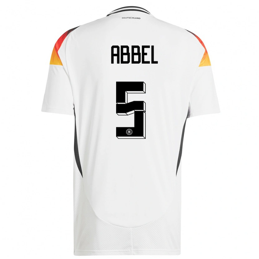 Danxen Mujer Camiseta Alemania Erik Abbel #5 Blanco 1ª Equipación 24-26 La Camisa México