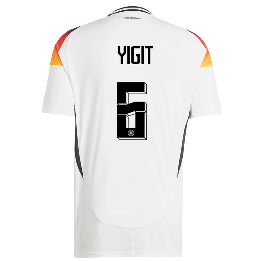Danxen Mujer Camiseta Alemania Ertugrul Yigit #6 Blanco 1ª Equipación 24-26 La Camisa México