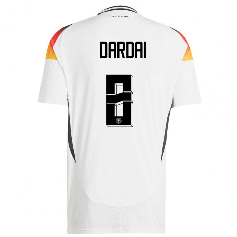 Danxen Mujer Camiseta Alemania Bence Dárdai #8 Blanco 1ª Equipación 24-26 La Camisa México