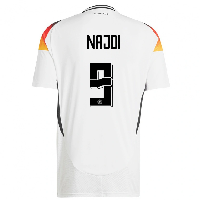 Danxen Mujer Camiseta Alemania Ahmad Najdi #9 Blanco 1ª Equipación 24-26 La Camisa México