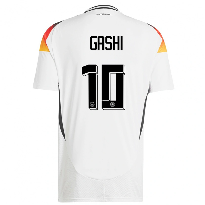 Danxen Mujer Camiseta Alemania Yll Gashi #10 Blanco 1ª Equipación 24-26 La Camisa México