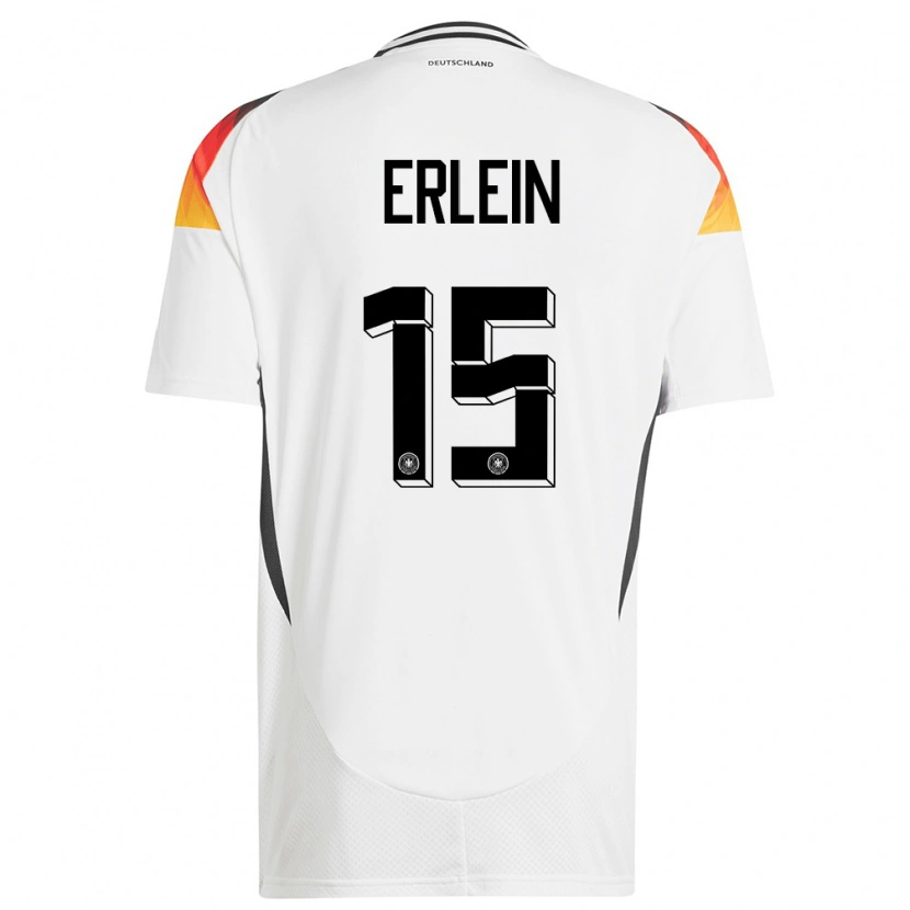 Danxen Mujer Camiseta Alemania Luca Erlein #15 Blanco 1ª Equipación 24-26 La Camisa México