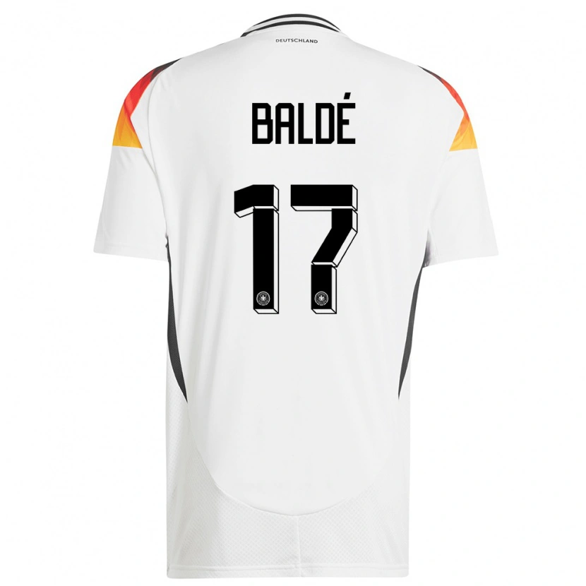 Danxen Mujer Camiseta Alemania Fabio Baldé #17 Blanco 1ª Equipación 24-26 La Camisa México