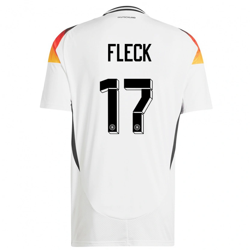 Danxen Mujer Camiseta Alemania Fritz Fleck #17 Blanco 1ª Equipación 24-26 La Camisa México