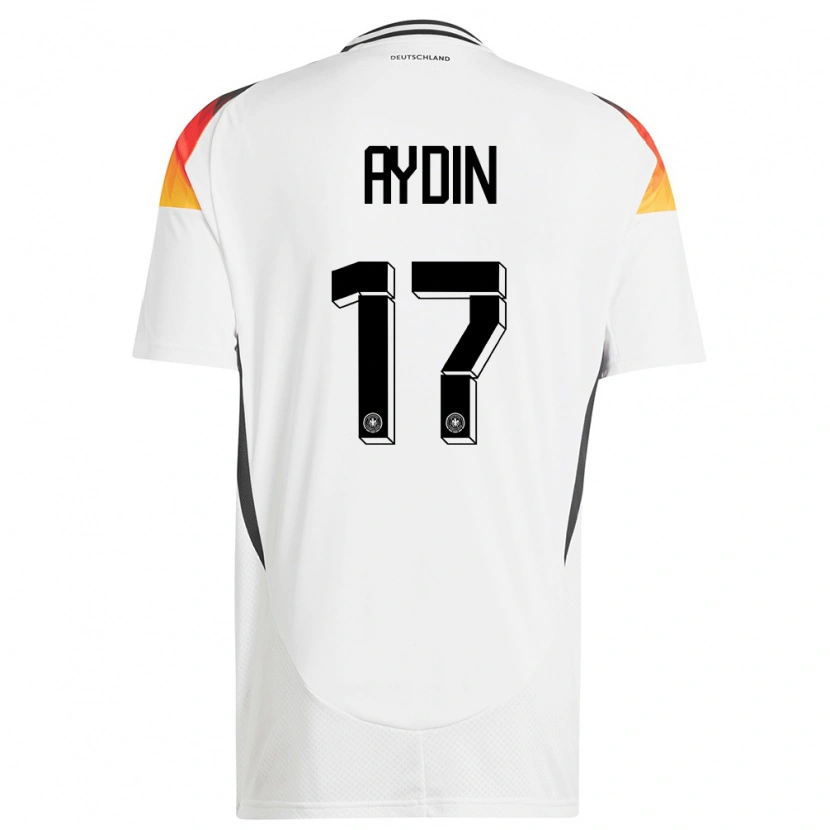 Danxen Mujer Camiseta Alemania Ali Aydin #17 Blanco 1ª Equipación 24-26 La Camisa México