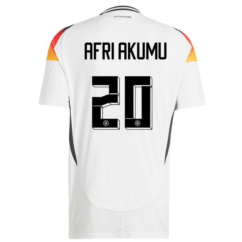 Danxen Mujer Camiseta Alemania Maik Afri Akumu #20 Blanco 1ª Equipación 24-26 La Camisa México