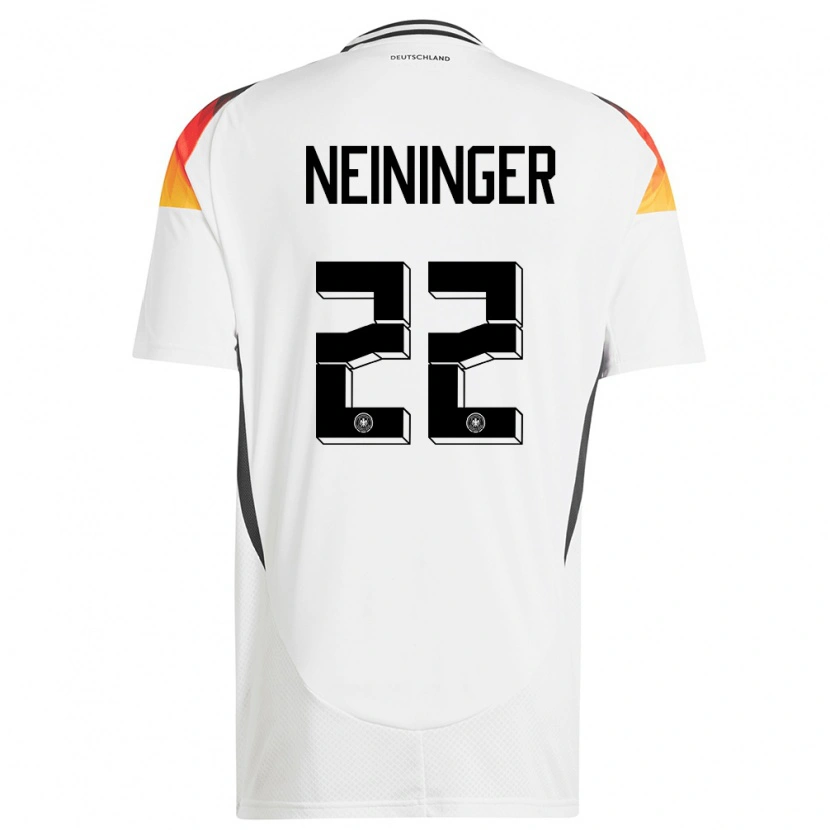 Danxen Mujer Camiseta Alemania Tim Neininger #22 Blanco 1ª Equipación 24-26 La Camisa México