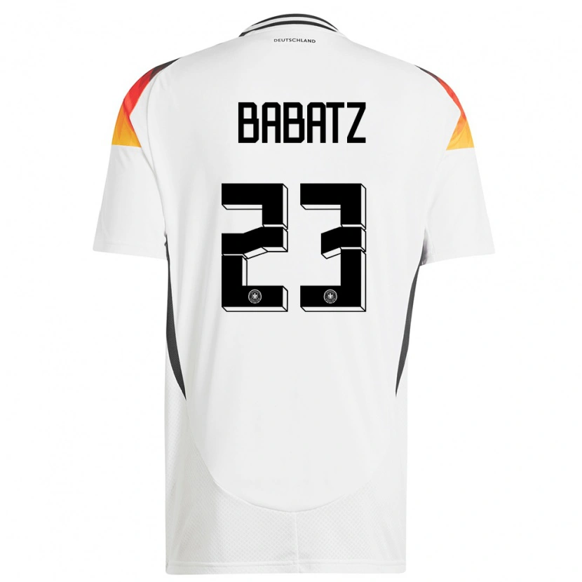Danxen Mujer Camiseta Alemania Louis Babatz #23 Blanco 1ª Equipación 24-26 La Camisa México