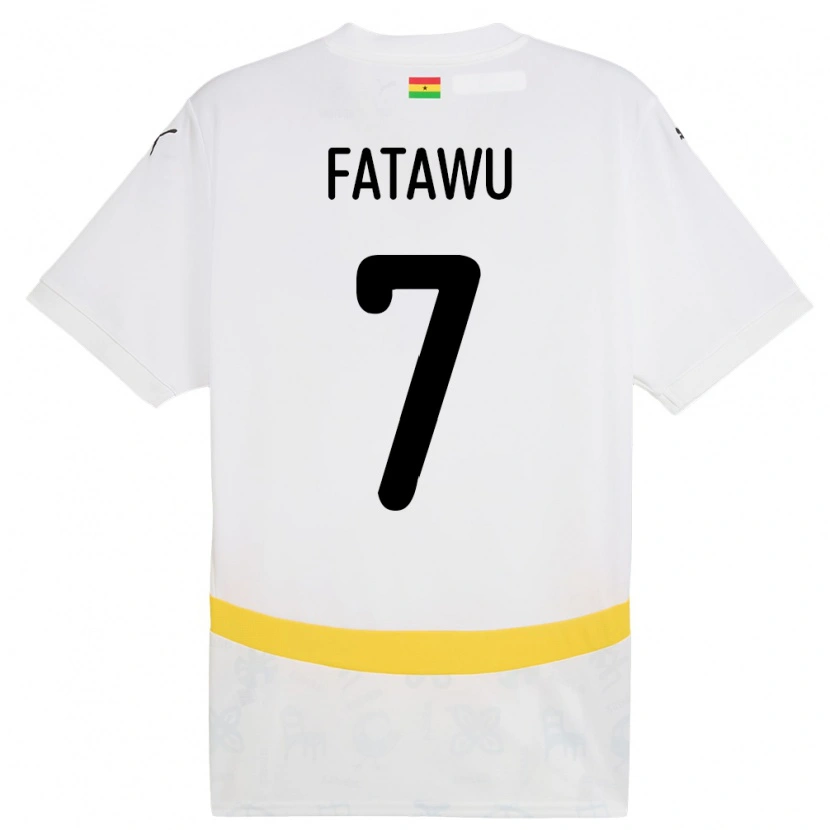Danxen Mujer Camiseta Ghana Issahaku Fatawu #7 Blanco 1ª Equipación 24-26 La Camisa México
