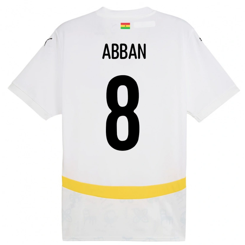 Danxen Mujer Camiseta Ghana Ebenezer Abban #8 Blanco 1ª Equipación 24-26 La Camisa México