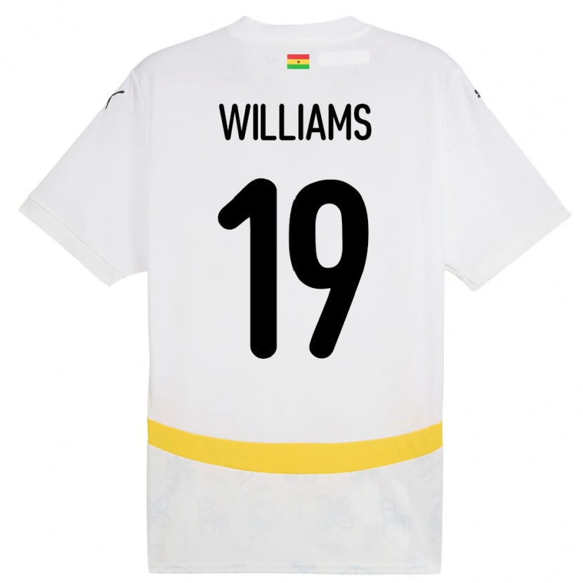 Danxen Mujer Camiseta Ghana Iñaki Williams #19 Blanco 1ª Equipación 24-26 La Camisa México