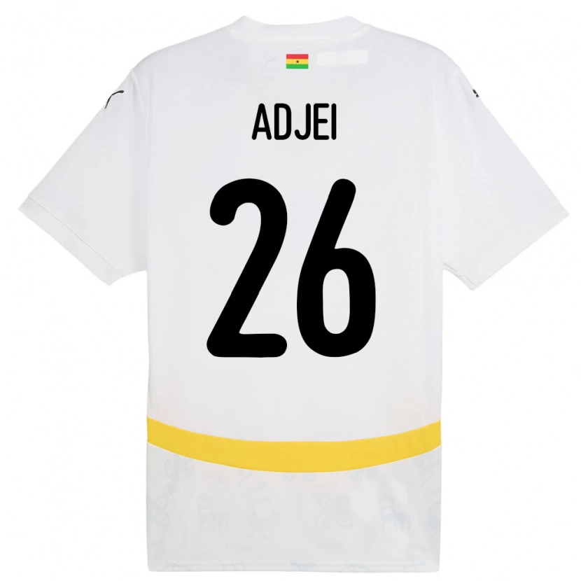 Danxen Mujer Camiseta Ghana Nathaniel Adjei #26 Blanco 1ª Equipación 24-26 La Camisa México