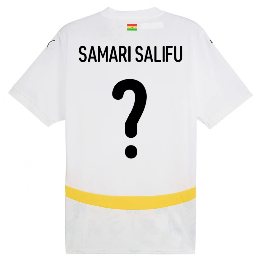 Danxen Mujer Camiseta Ghana Abass Samari Salifu #0 Blanco 1ª Equipación 24-26 La Camisa México