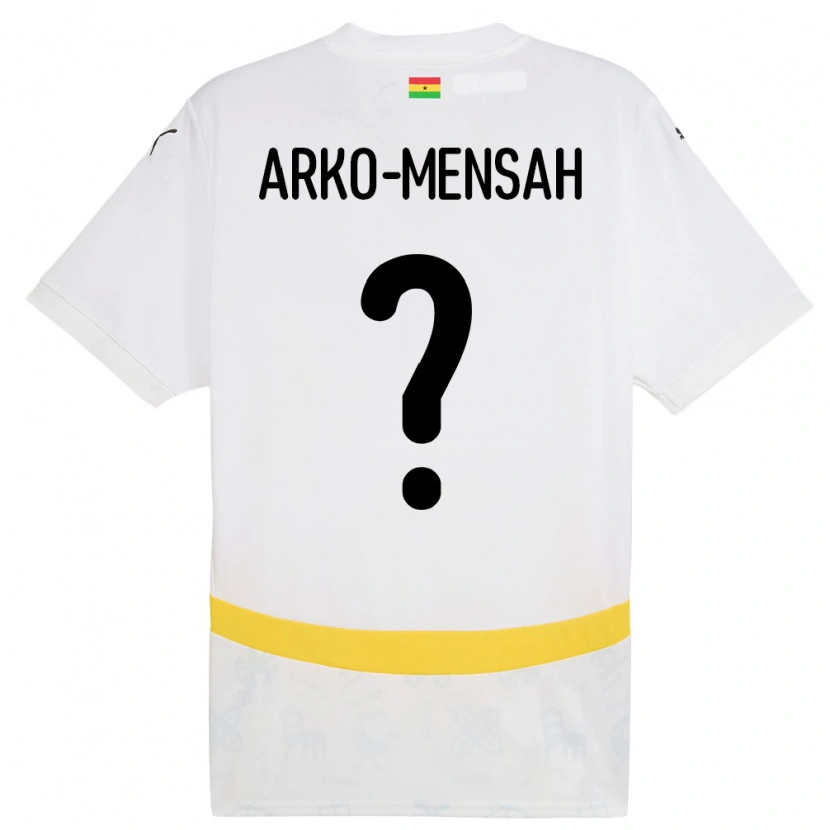 Danxen Mujer Camiseta Ghana Edmund Arko-Mensah #0 Blanco 1ª Equipación 24-26 La Camisa México