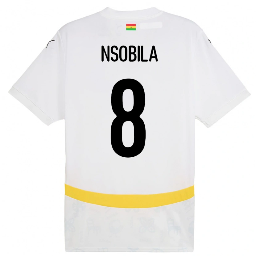 Danxen Mujer Camiseta Ghana Dominic Nsobila #8 Blanco 1ª Equipación 24-26 La Camisa México