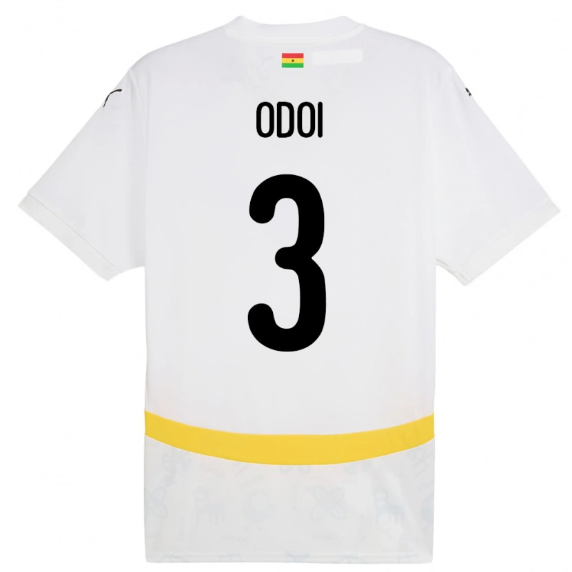 Danxen Mujer Camiseta Ghana Denis Odoi #3 Blanco 1ª Equipación 24-26 La Camisa México