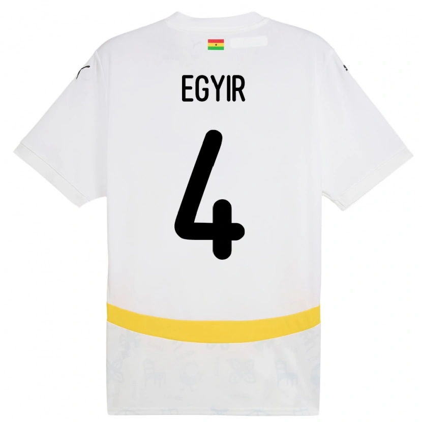 Danxen Mujer Camiseta Ghana Janet Egyir #4 Blanco 1ª Equipación 24-26 La Camisa México