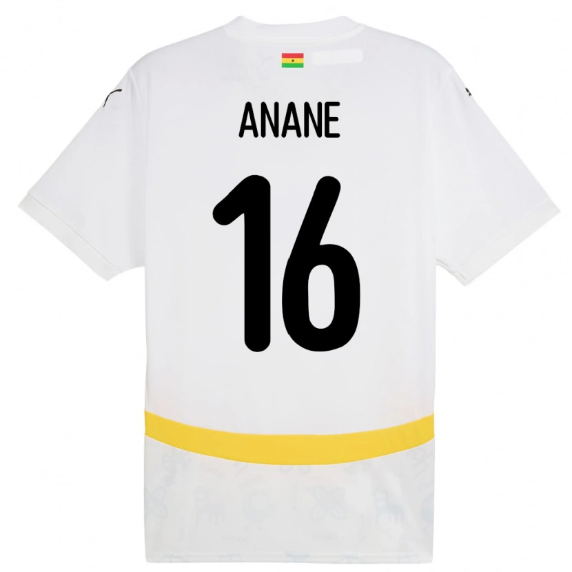 Danxen Mujer Camiseta Ghana Vincent Anane #16 Blanco 1ª Equipación 24-26 La Camisa México