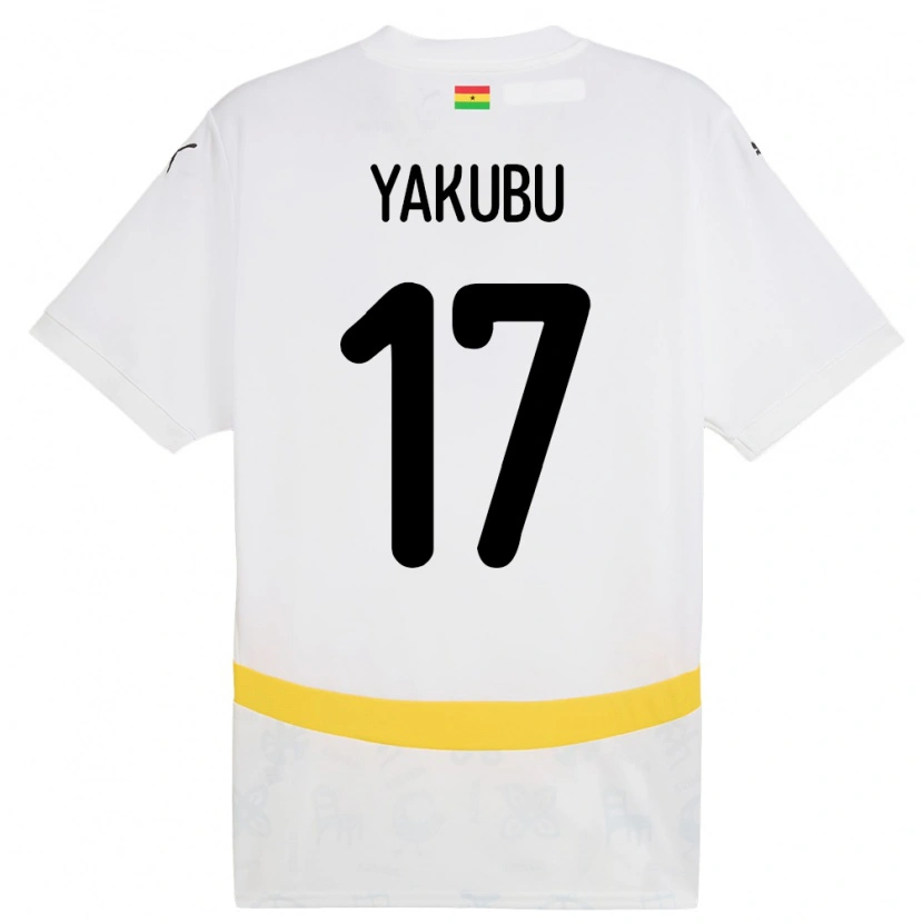 Danxen Mujer Camiseta Ghana Mustapha Yakubu #17 Blanco 1ª Equipación 24-26 La Camisa México
