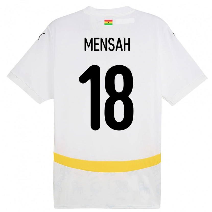 Danxen Mujer Camiseta Ghana Isaac Mensah #18 Blanco 1ª Equipación 24-26 La Camisa México