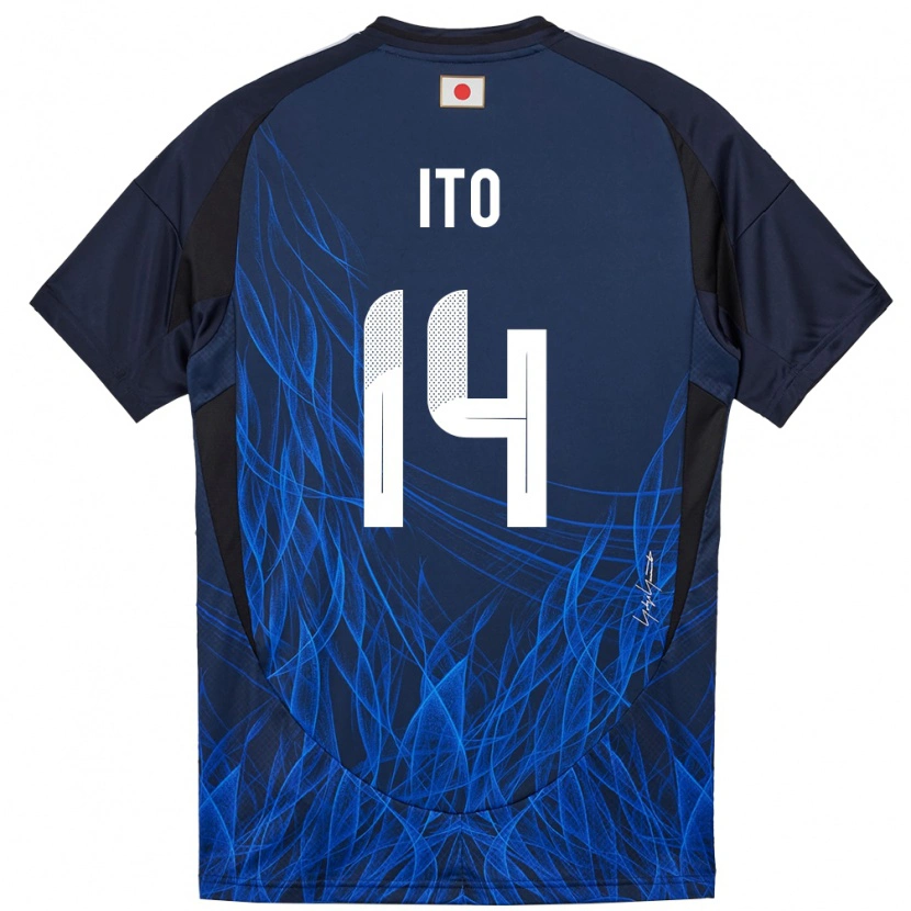 Danxen Mujer Camiseta Japón Junya Ito #14 Azul Oscuro 1ª Equipación 24-26 La Camisa México