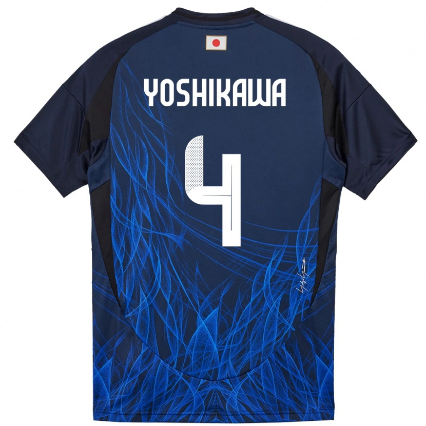 Danxen Mujer Camiseta Japón Haruto Yoshikawa #4 Azul Oscuro 1ª Equipación 24-26 La Camisa México