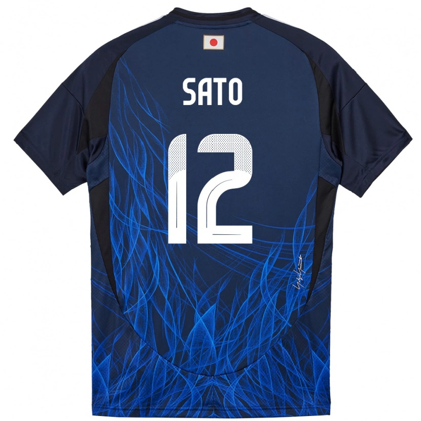 Danxen Mujer Camiseta Japón Rikuto Sato #12 Azul Oscuro 1ª Equipación 24-26 La Camisa México