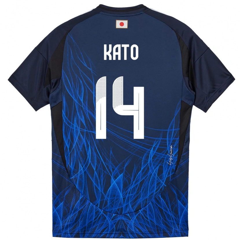 Danxen Mujer Camiseta Japón Hijiri Kato #14 Azul Oscuro 1ª Equipación 24-26 La Camisa México