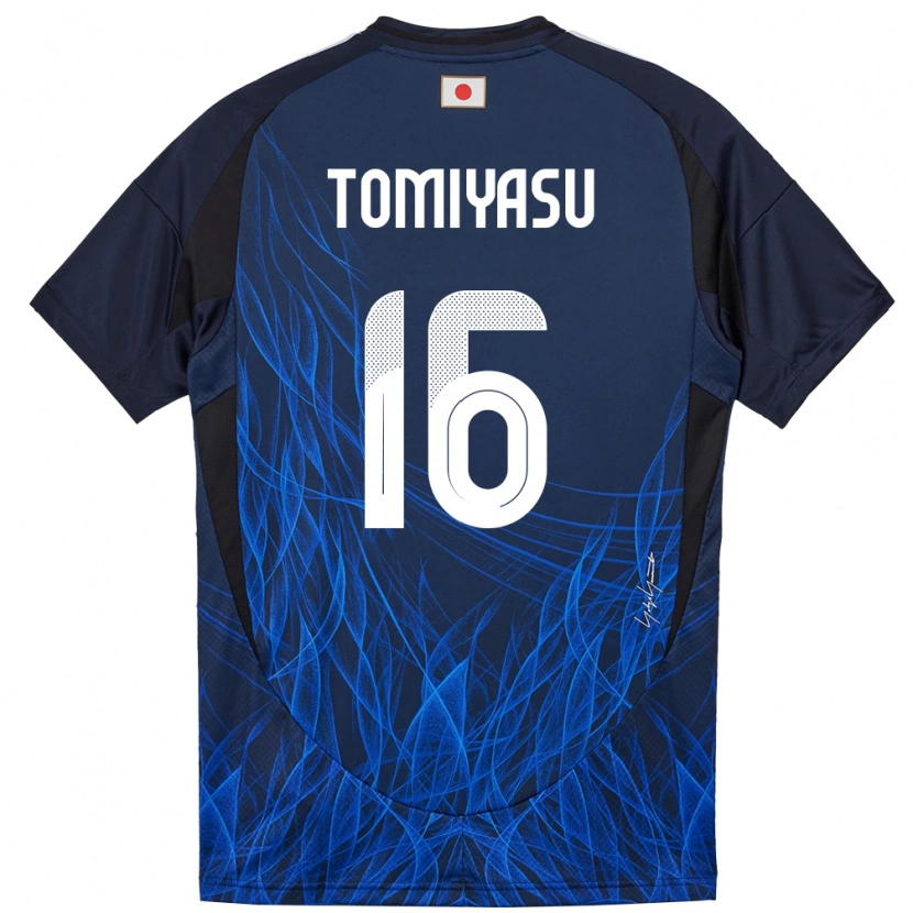 Danxen Mujer Camiseta Japón Takehiro Tomiyasu #16 Azul Oscuro 1ª Equipación 24-26 La Camisa México