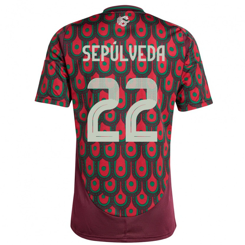 Danxen Mujer Camiseta México Ángel Sepúlveda #22 Granate 1ª Equipación 24-26 La Camisa México