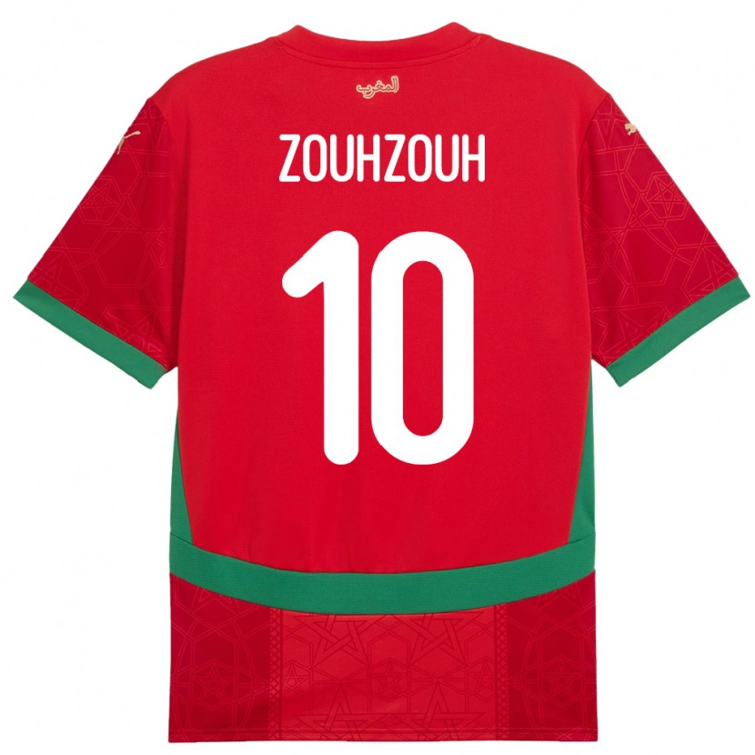 Danxen Mujer Camiseta Marruecos Amine Zouhzouh #10 Rojo 1ª Equipación 24-26 La Camisa México