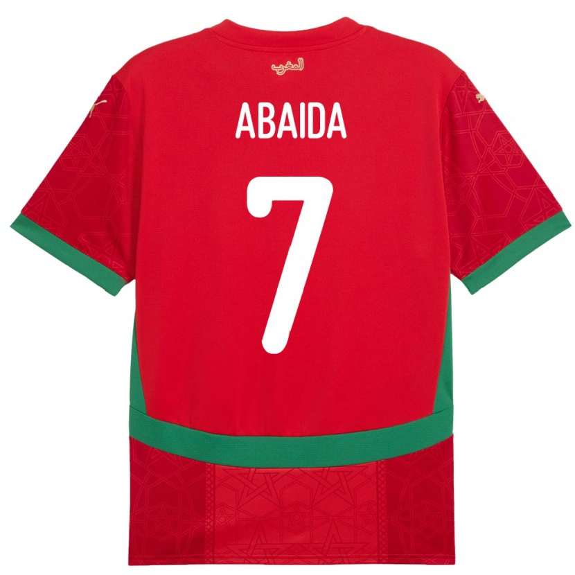 Danxen Mujer Camiseta Marruecos Haitam Abaida #7 Rojo 1ª Equipación 24-26 La Camisa México