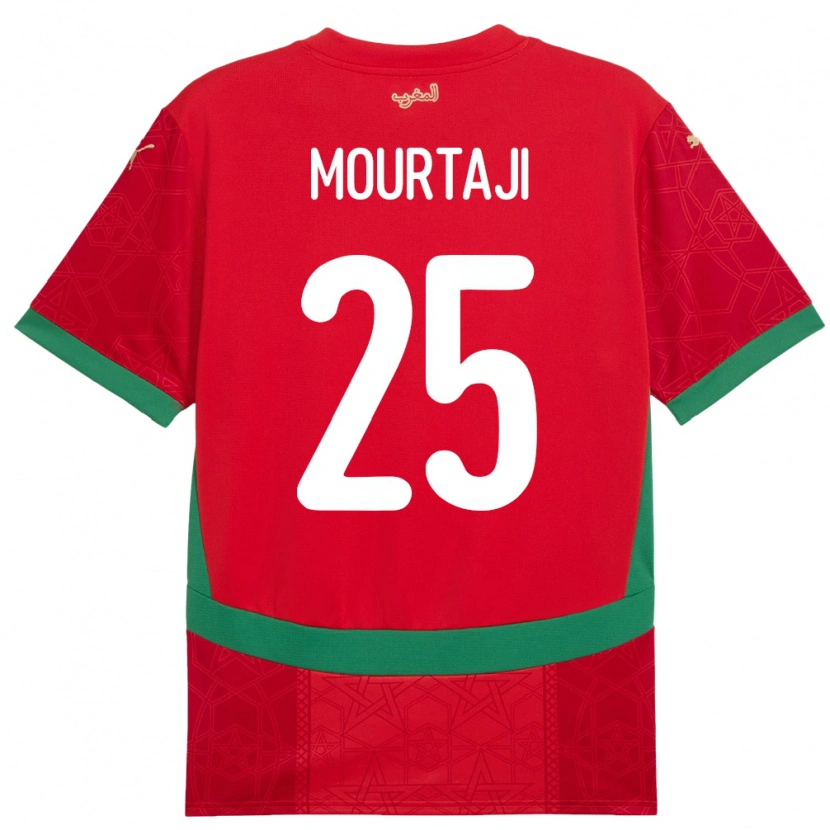 Danxen Mujer Camiseta Marruecos Chaymaa Mourtaji #25 Rojo 1ª Equipación 24-26 La Camisa México