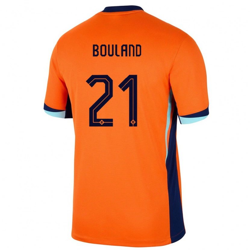 Danxen Mujer Camiseta Países Bajos Sven Bouland #21 Naranja 1ª Equipación 24-26 La Camisa México