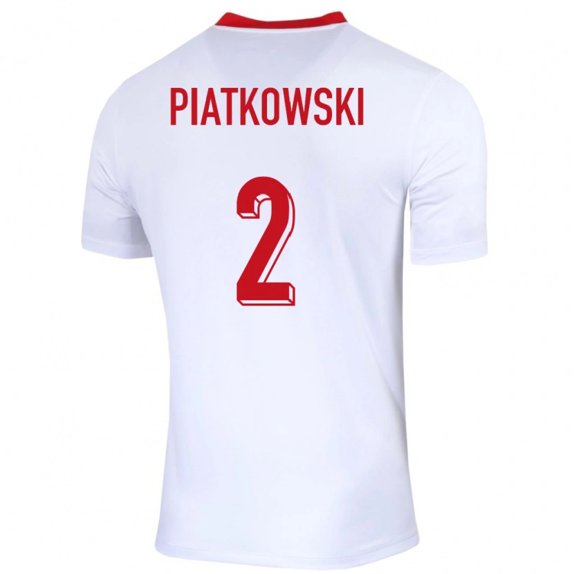 Danxen Mujer Camiseta Polonia Kamil Piatkowski #2 Blanco 1ª Equipación 24-26 La Camisa México