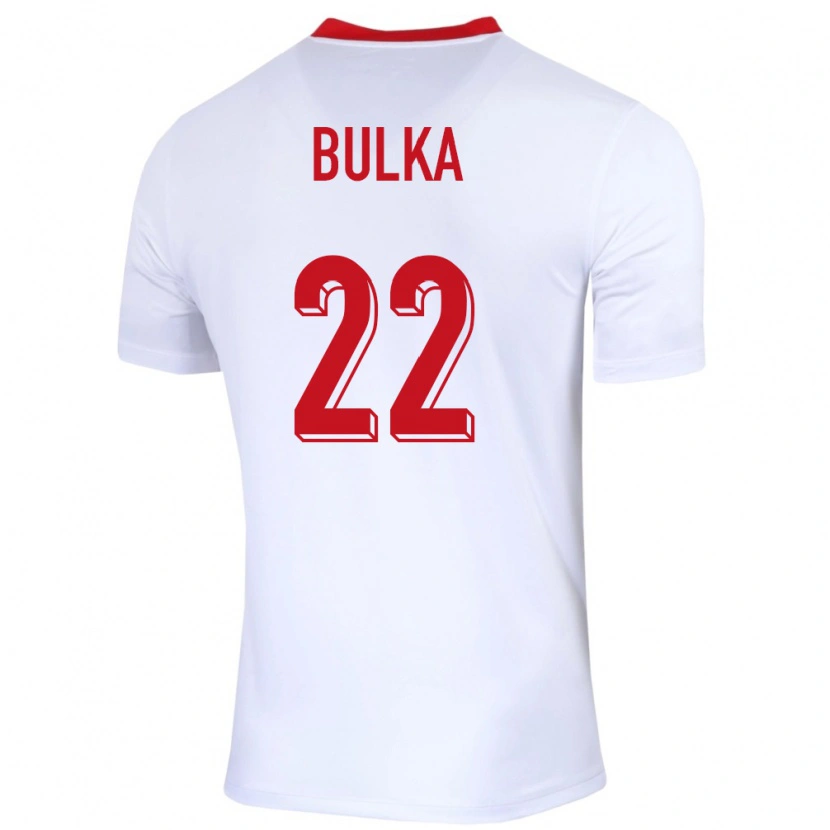 Danxen Mujer Camiseta Polonia Marcin Bulka #22 Blanco 1ª Equipación 24-26 La Camisa México