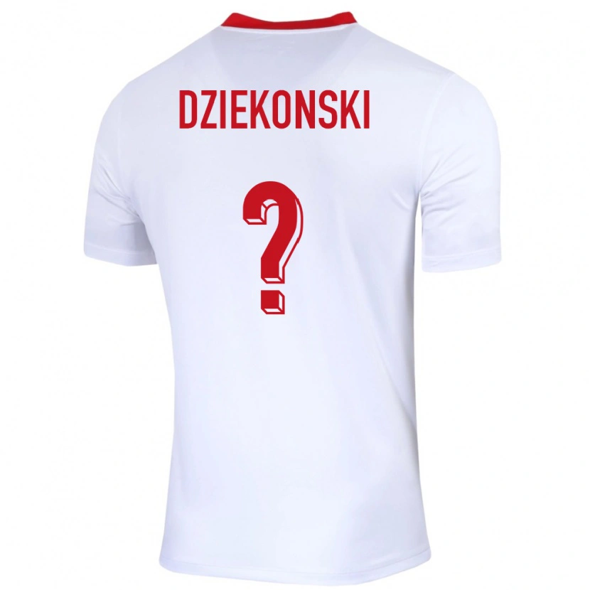 Danxen Mujer Camiseta Polonia Xavier Dziekonski #0 Blanco 1ª Equipación 24-26 La Camisa México