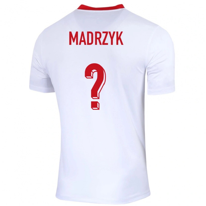 Danxen Mujer Camiseta Polonia Jakub Madrzyk #0 Blanco 1ª Equipación 24-26 La Camisa México