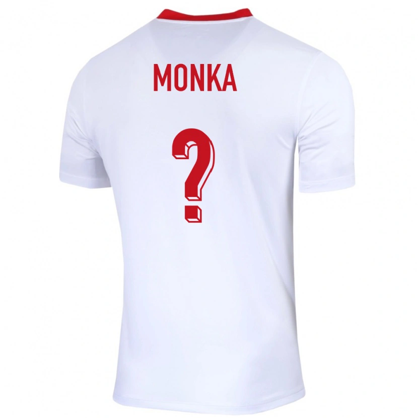 Danxen Mujer Camiseta Polonia Wojciech Monka #0 Blanco 1ª Equipación 24-26 La Camisa México