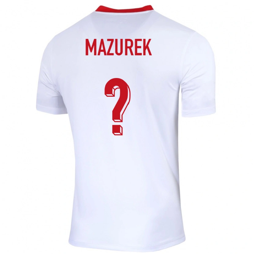 Danxen Mujer Camiseta Polonia Bartosz Mazurek #0 Blanco 1ª Equipación 24-26 La Camisa México