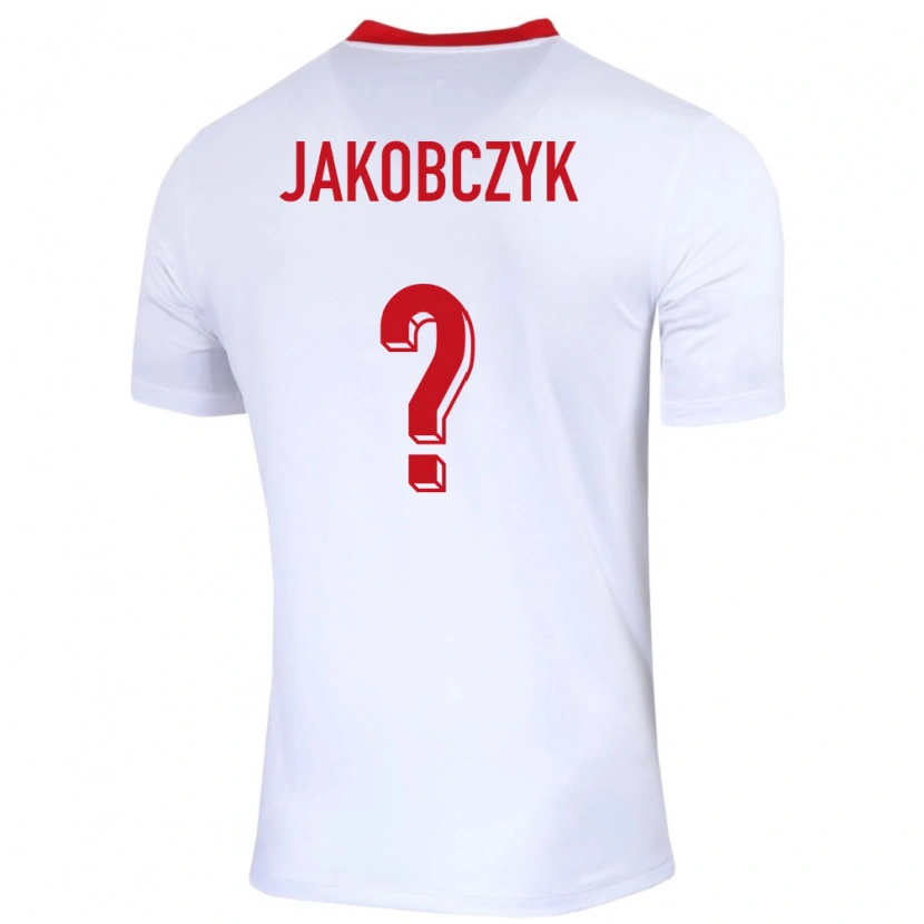 Danxen Mujer Camiseta Polonia Kamil Jakobczyk #0 Blanco 1ª Equipación 24-26 La Camisa México