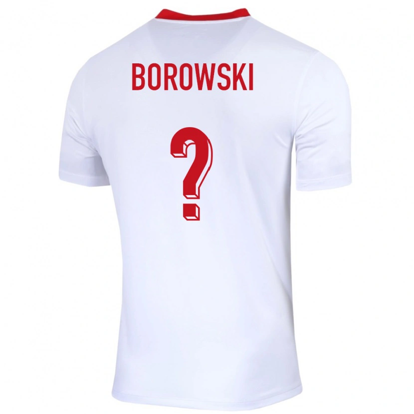 Danxen Mujer Camiseta Polonia Bartosz Borowski #0 Blanco 1ª Equipación 24-26 La Camisa México