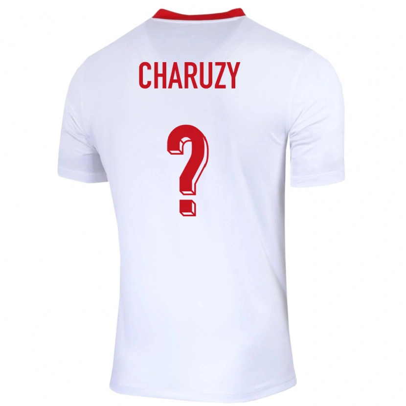 Danxen Mujer Camiseta Polonia Hubert Charuzy #0 Blanco 1ª Equipación 24-26 La Camisa México