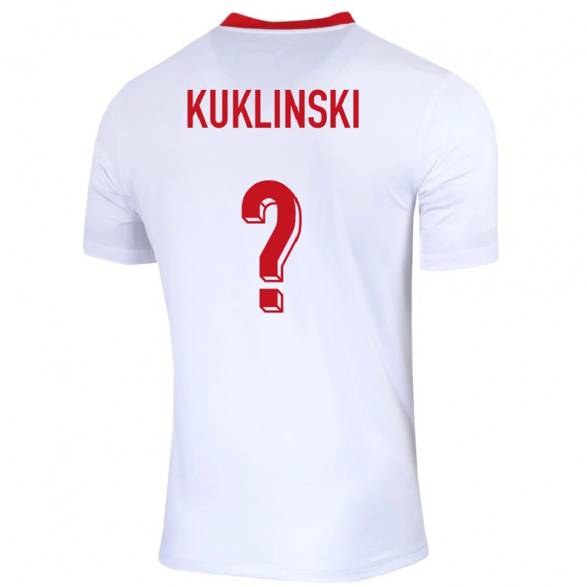 Danxen Mujer Camiseta Polonia Oliwier Kuklinski #0 Blanco 1ª Equipación 24-26 La Camisa México