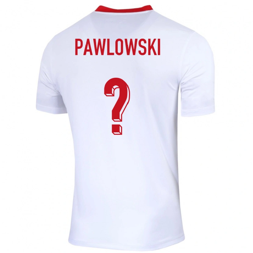 Danxen Mujer Camiseta Polonia Michal Pawlowski #0 Blanco 1ª Equipación 24-26 La Camisa México