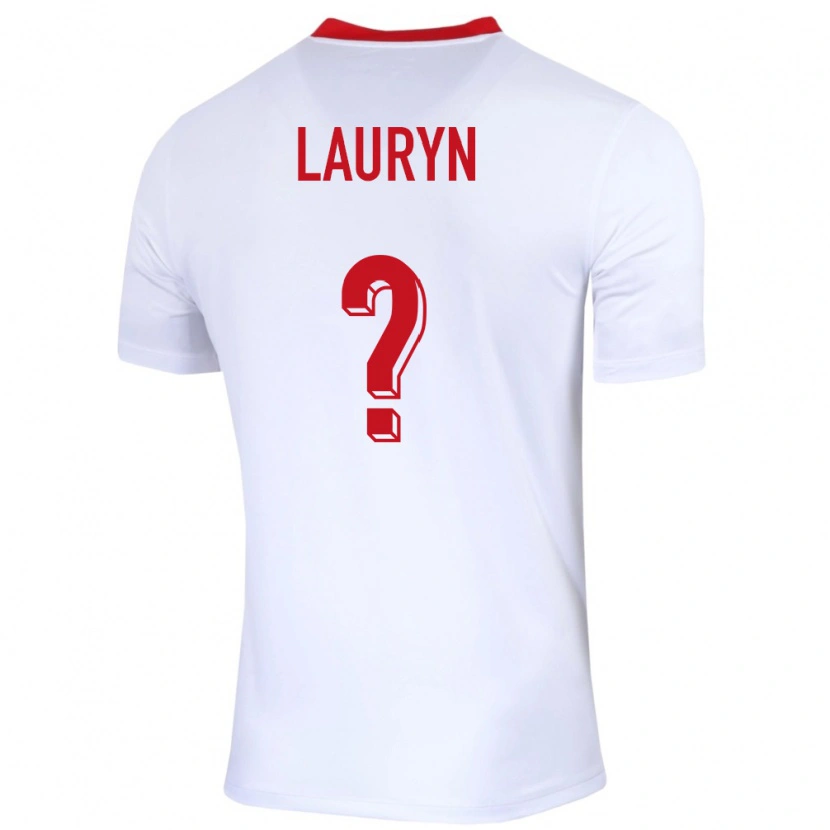 Danxen Mujer Camiseta Polonia Mateusz Lauryn #0 Blanco 1ª Equipación 24-26 La Camisa México