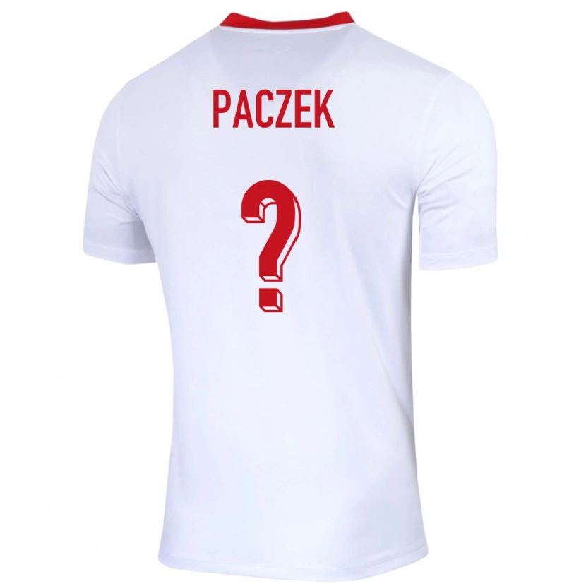 Danxen Mujer Camiseta Polonia Szymon Paczek #0 Blanco 1ª Equipación 24-26 La Camisa México