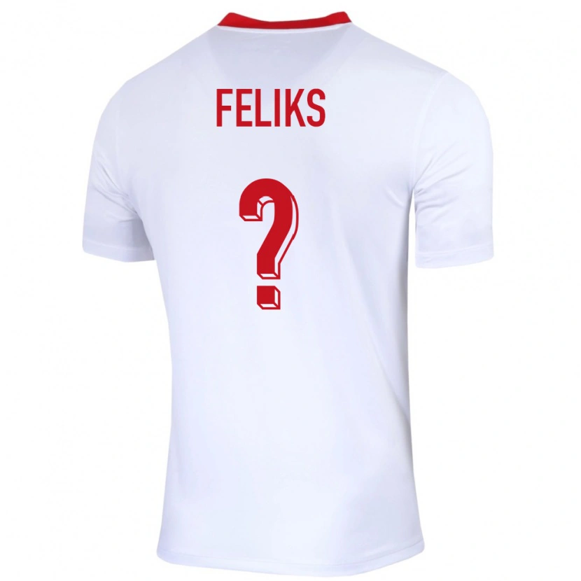 Danxen Mujer Camiseta Polonia Kajetan Feliks #0 Blanco 1ª Equipación 24-26 La Camisa México